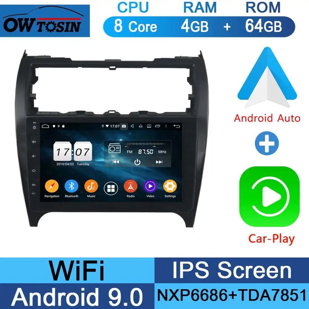 64G CarPlay Android 10," ips 8 Core 4G Оперативная память+ 64G Встроенная память Android 9,0 автомобиль dvd-радио GPS для Toyota Camry 2012 2013 DSP CarPlay попугай BT - Цвет: 64G CarPlay Android