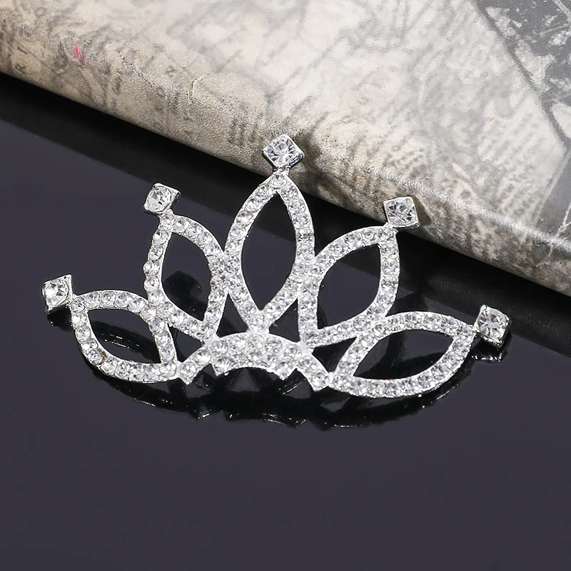 Engood 2018New 50 шт. горный хрусталь Big Crown Кнопка для DIY Детский волосы или свадьбы