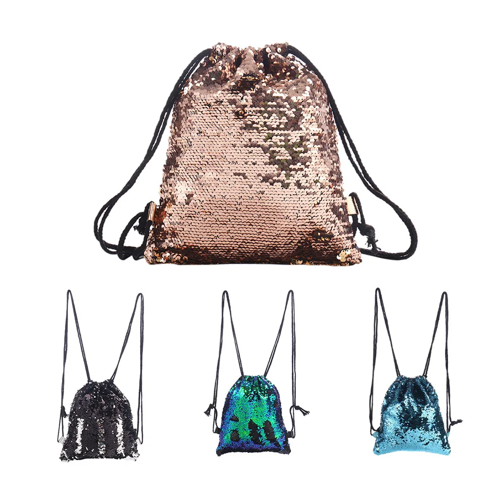 

Fashion Women Drawstring Strap Sequins Shoulder Bag Backpack Bag Crossbody