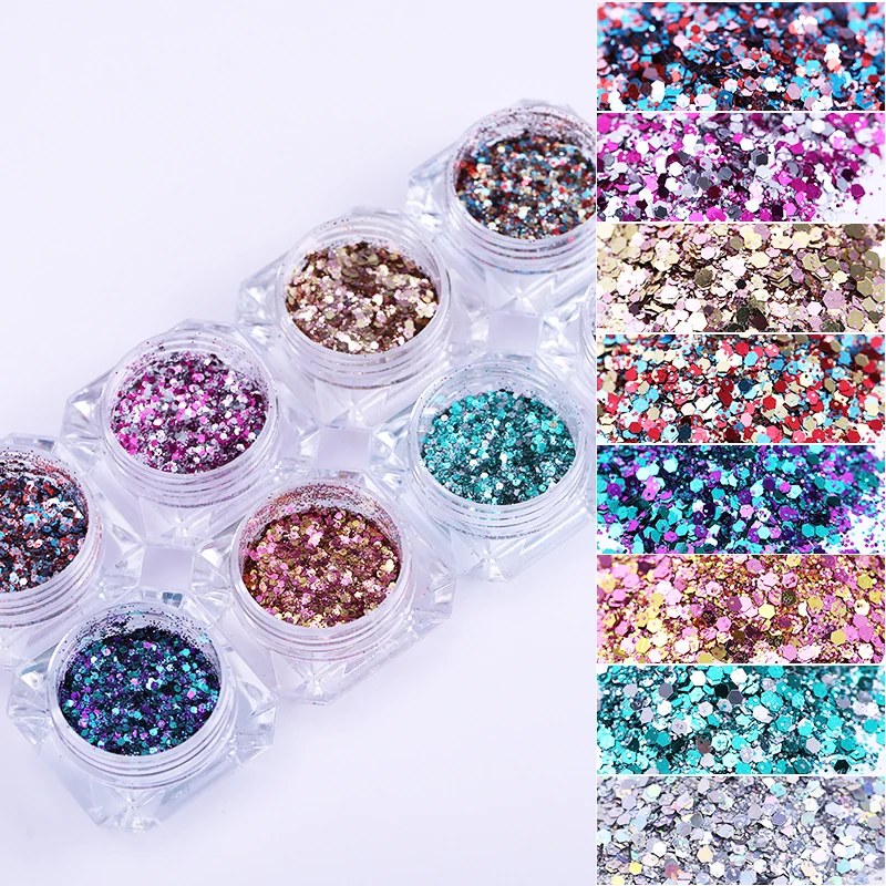 

1g Nail Sequins 3D Nail Art Decorations Gradient Glitter Powder for Manicure DIY Design UV Gel Polish Accessories