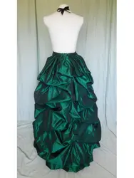 Зеленый тафта викторианской Суета юбка