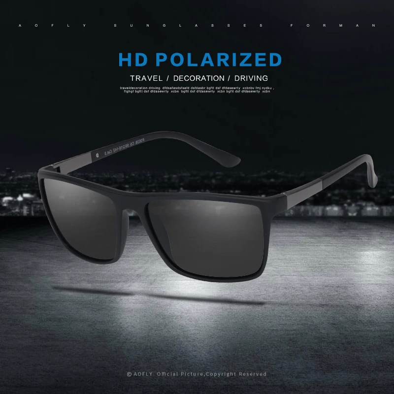 Beste Aofly Brand Design Zonnebril Mannen Rijden Mannelijke Gepolariseerde Zonnebril Vintage Vierkant Frame Eyewear Oculos Gafas UV400 AF8103