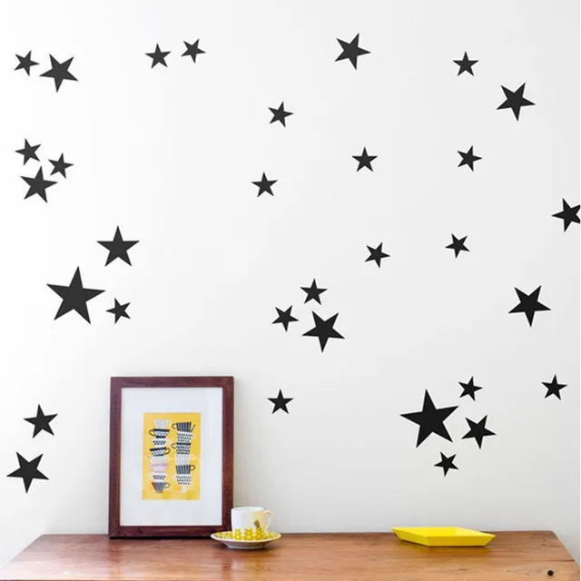 101Pcs/Set Star Wall Decals Art Sticker for Baby Nursery Kids Bedroom Home Decor Mural Self adhesive Removable Wallpaper NR05