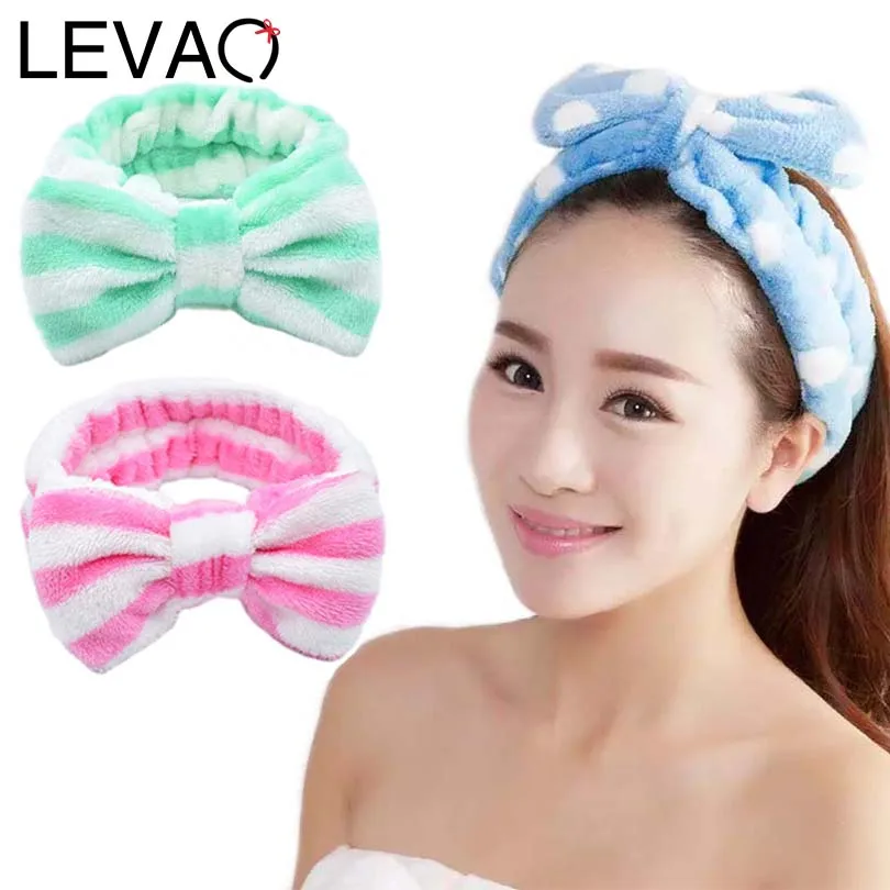 

LEVAO New Flannel Butterfly End Hair Band Hairbow Cross Headband For Lady Cosmetic Hairband Elastic Soft Turban Hair Accessories