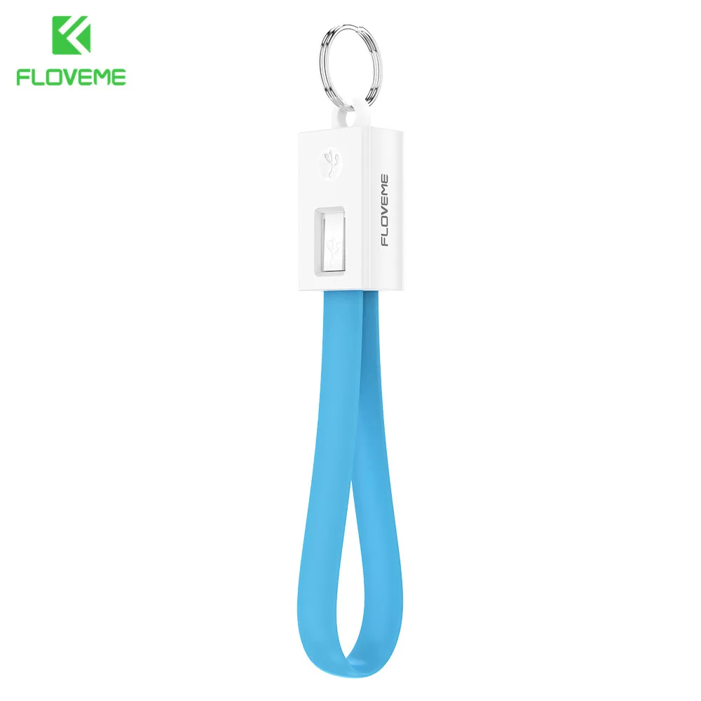 Floveme Портативный ключ Дизайн Мини Micro USB кабель для Samsung Galaxy S7 Xiaomi Redmi 4x телефон Зарядное устройство Кабели Micro USB кабель для передачи данных micro usb кабель для зарядки телефона - Цвет: Dream Blue