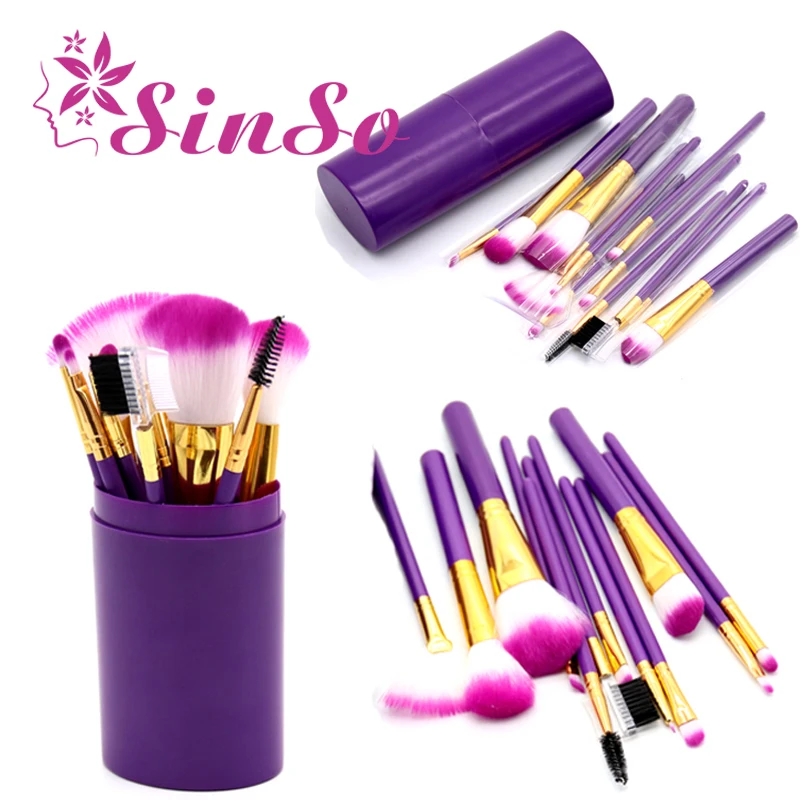 

SinSo Fashion Professional 12pcs Makeup Brush Set High Quality Powder Cosmetic Make Up Brushes Tool Kit with Cup Holder Case