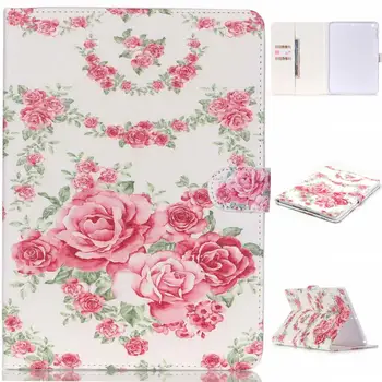 

Tablet Case For Apple iPad 6 5 4 3 2 iPad air 2 9.7 inch Rose Stand Leather Case Cover For Apple iPad Mini 4 3 2 1 #