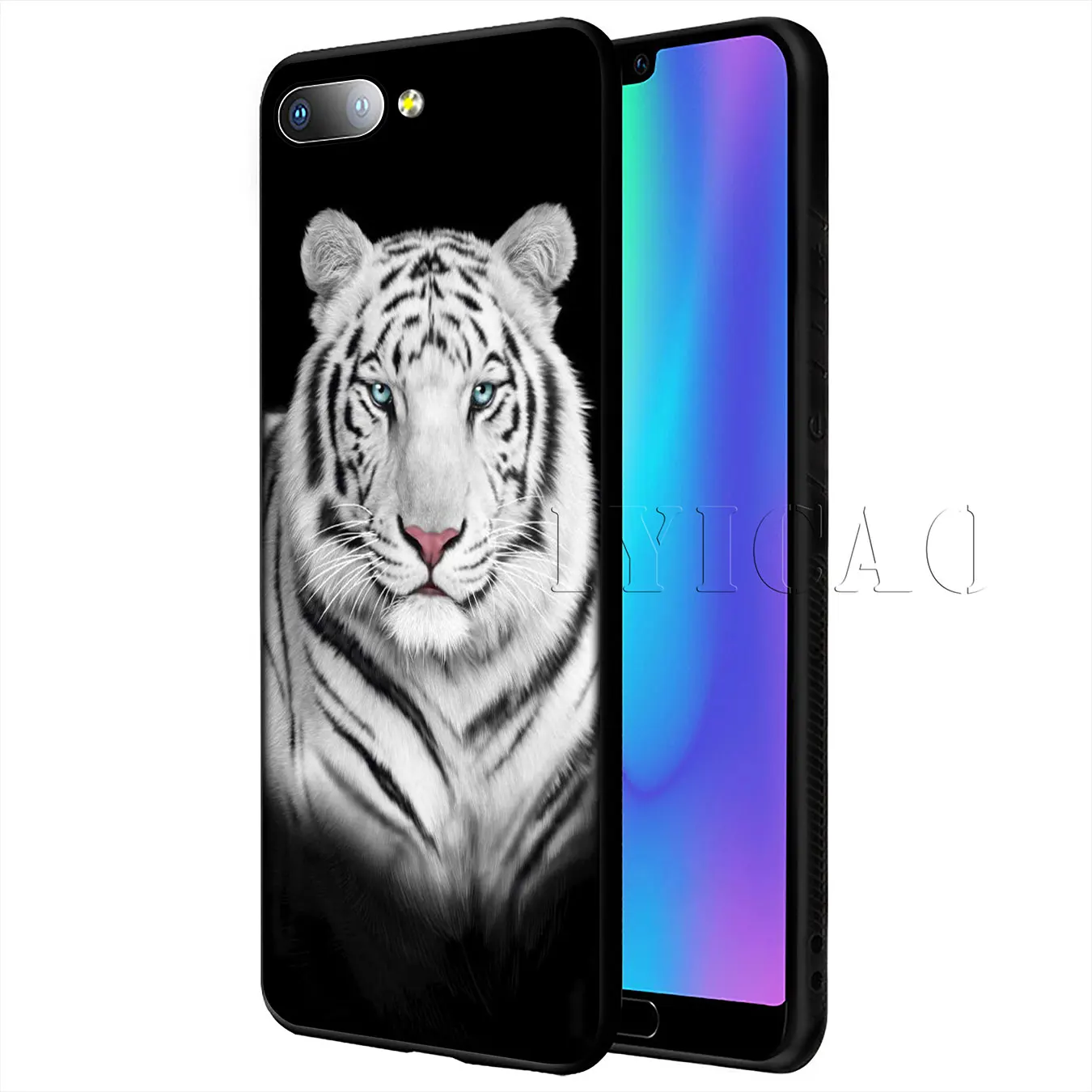 Мягкий чехол IYICAO bear tiger lion для huawei P20 Pro P10 P8 P9 P30 Lite Mini P Smart