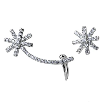 

Asymmetric Snowflower Earrings 100% 925 Sterling Silver Stud Earrings Silver Jewelry with CZ