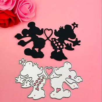 

Mickey Minnie Metal cutting dies love heart toy doll Scrapbook card paper craft home decoration embossing stencil cutter