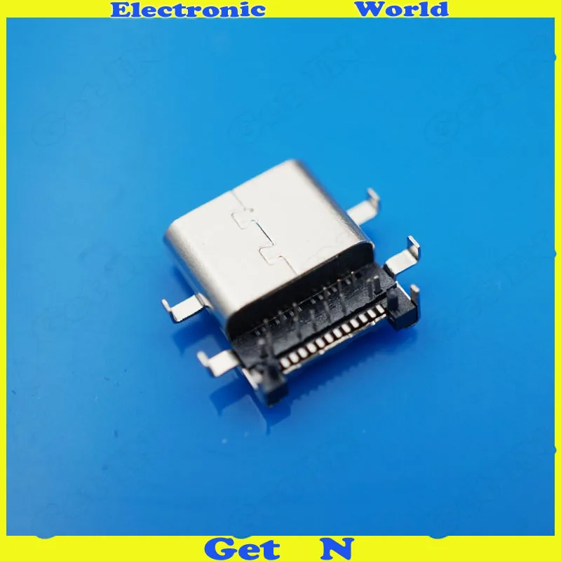 

30pcs/lot 12.15mm 24-pin Sunk-in-Booard USB 3.1 Type-c Receptacle Socket 4 Connecting Pins Pin Distance 1.98mm