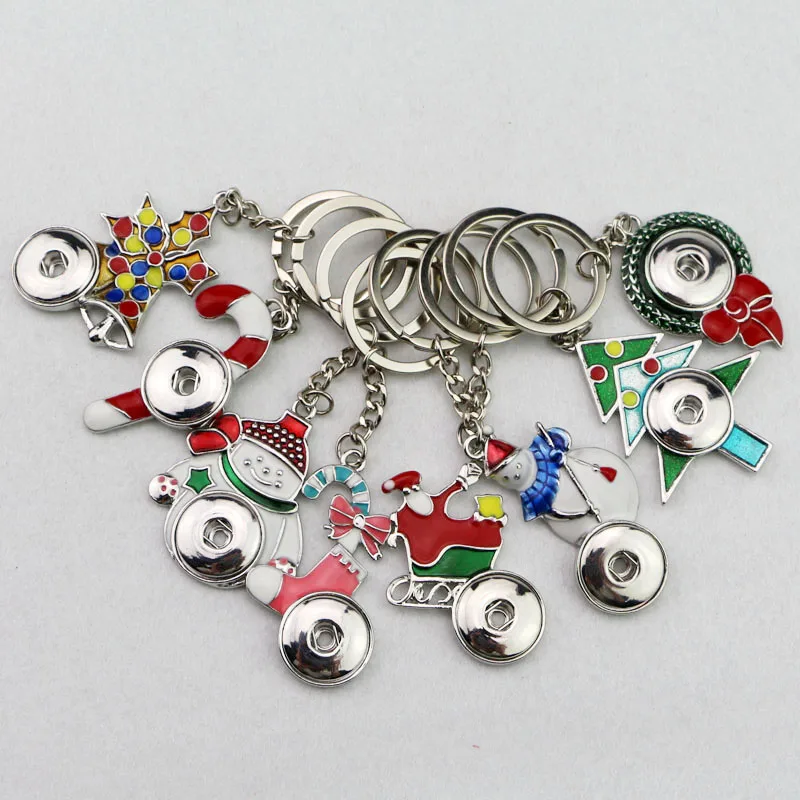 New 10styles to Choose! Christmas Style Key Chains KeyRing With 18mm