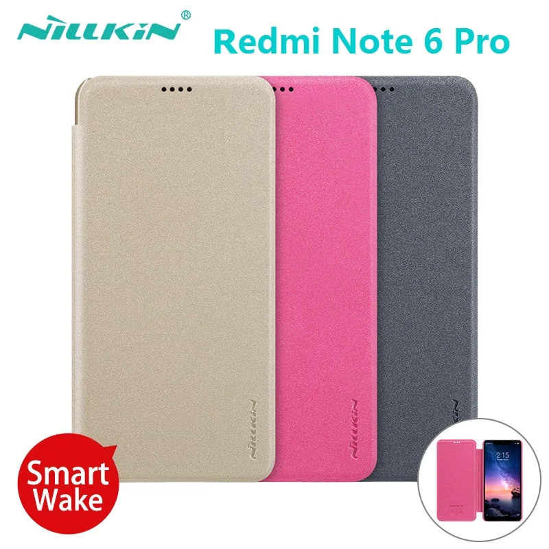 

redmi note 6 pro case NILLKIN case for xiaomi redmi note 6 pro case cover 6.26 inch Sparkle flip cover smart wake up sleep case