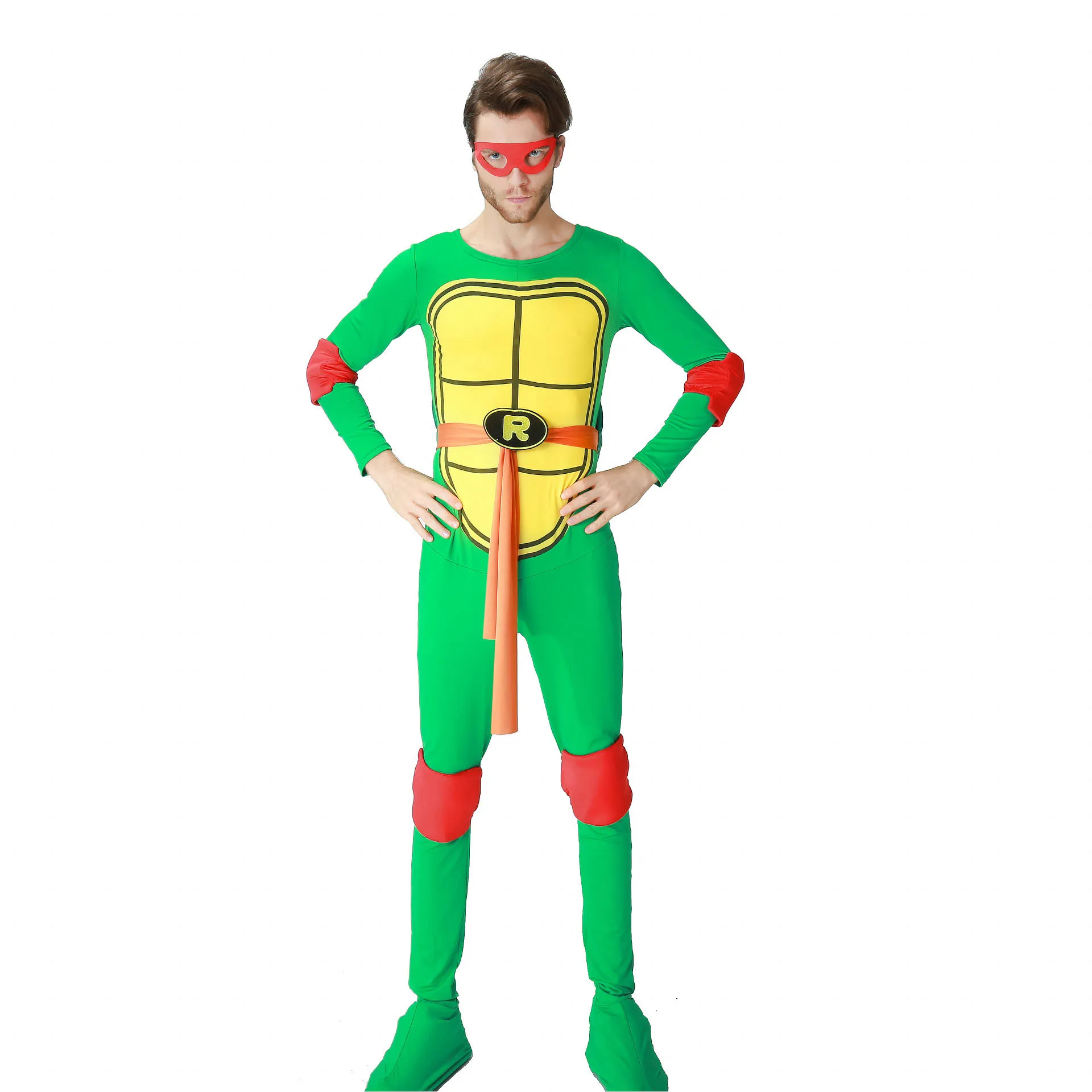 Маскарадный костюм на Хэллоуин для взрослых мужчин, подростков, мутантов черепашек-ниндзя, Leonardo Da Vinci, Raphael, Michelangelo, Donatello Fantasia - Цвет: Красный