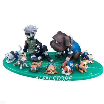 

Naruto Shippuden 9pcs/set Young Kakashi Hatake Action Figure 1/10 scale painted figure Eight Ren Dogs PVC figure Toys Brinquedos