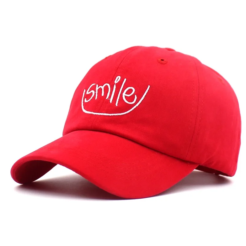 Мужские и женские повседневные бейсболки Кепка с надписью smile snapback спортивные