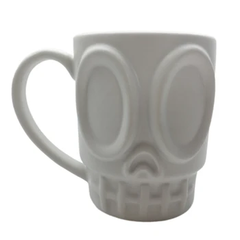 

1Piece Dead Thirsty Mug Ceramic Skull Mug Office Tea Coffee Cup Day of Dead Mug 3D Skull Shape Skeleton Drinkware