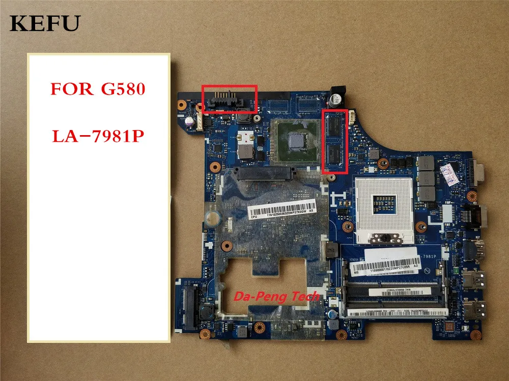 Высококачественная материнская плата KEFU для ноутбука Lenovo Ideapad G580 QIWG5_G6_G9 LA 7981P SLJ8E