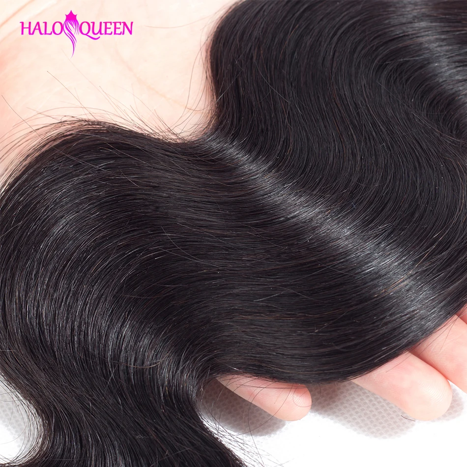 Paquetes de Pelo de Cuerpo HALOQUEEN paquetes de tejido de cabello indio 100% paquetes de cabello humano Color Natural no Remy tejido de 1 pieza Paquetes de Pelo de Cuerpo HALOQUEEN paquetes de tejido de cabello indio 100% paquetes de cabello humano Color Natural no Remy tejido de 1 pieza