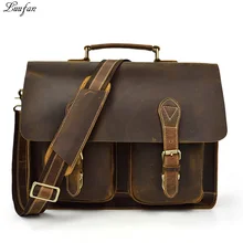 Crazy Horse, натуральная кожа, мужские сумки Briefacse, Воловья кожа, сумка-мессенджер для ноутбука, деловая сумка, 15 дюймов, большая рабочая сумка, сумка на плечо, портфель