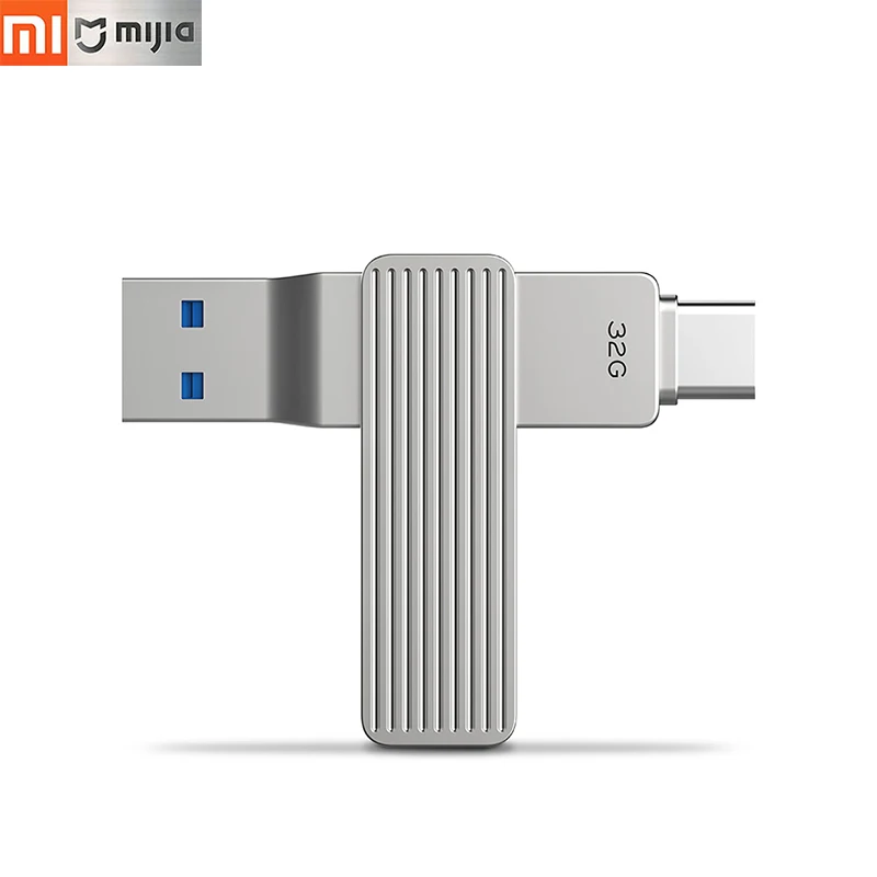 

Xiao Jesis U-Disk USB 3.1 and Type-C Dual Interface U Disk 32G 64G 128G OTG USB Flash Drive 360° Rotation Design Storage Disk