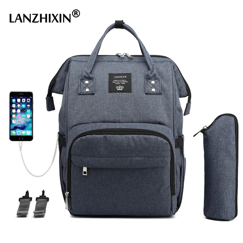 

Diaper Bags for Women USB Backpacks With Hook Female Maternity Nappy Bags Baby Care Travel Backpacks Waterproof Outdoor Backpack