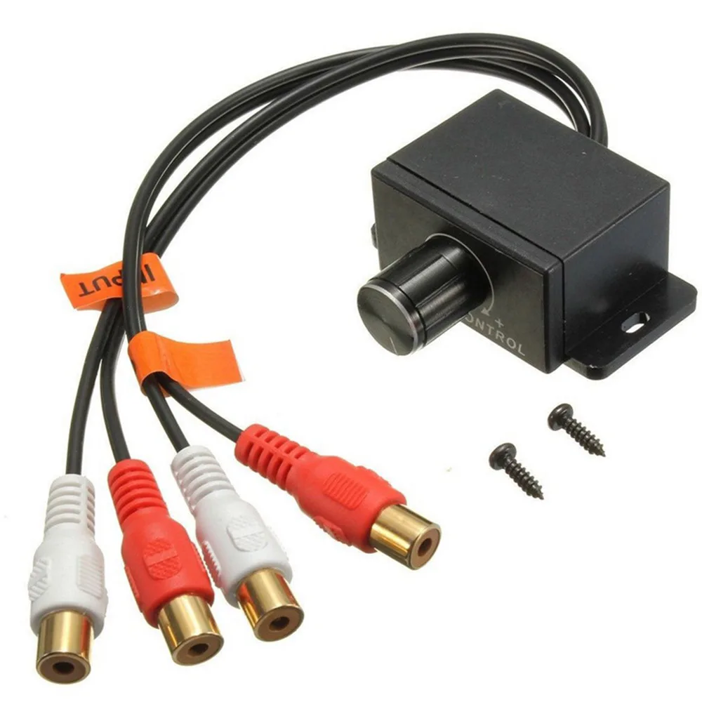 

Universal Car Amplifier Bass RCA Gain Level Volume Control Knob Regulator Potentiometer 2RCA Input 2RCA Output for Car