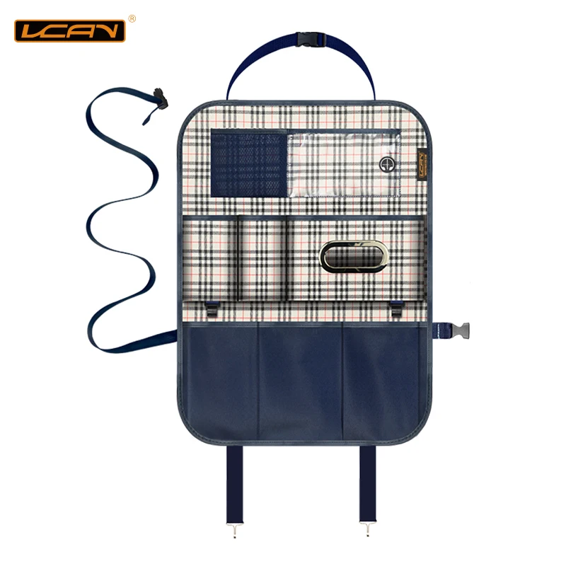 

Car Seat Back Storage Bag Organizer Oxford Waterproof Kick Mat for Kids Drink Bottle holder stowing tidying Auto Accessories