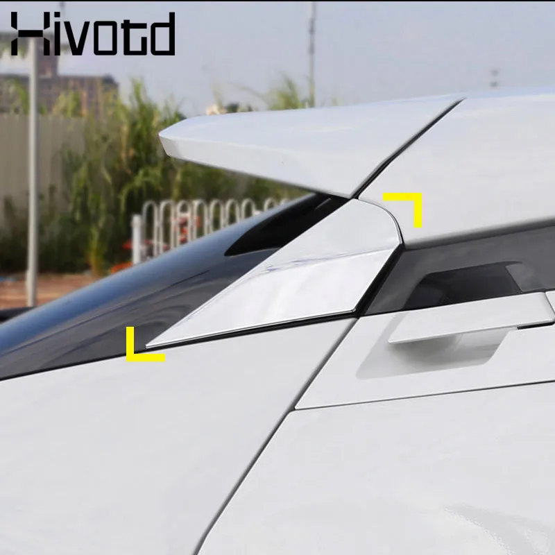 

Hivotd For Toyota C-HR CHR Accessories Carbon Fiber Rear Side Window Triangle Trim Cover Side Wing Spoiler Sticker Exterior trim