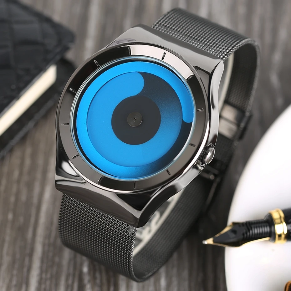 YISUYA Neutral Creative Rotating Pointer Design Men and Women Sports Watch Luxury Steel Mesh Band Fashion Quartz Unisex Relogios 2017 Gifts (21)