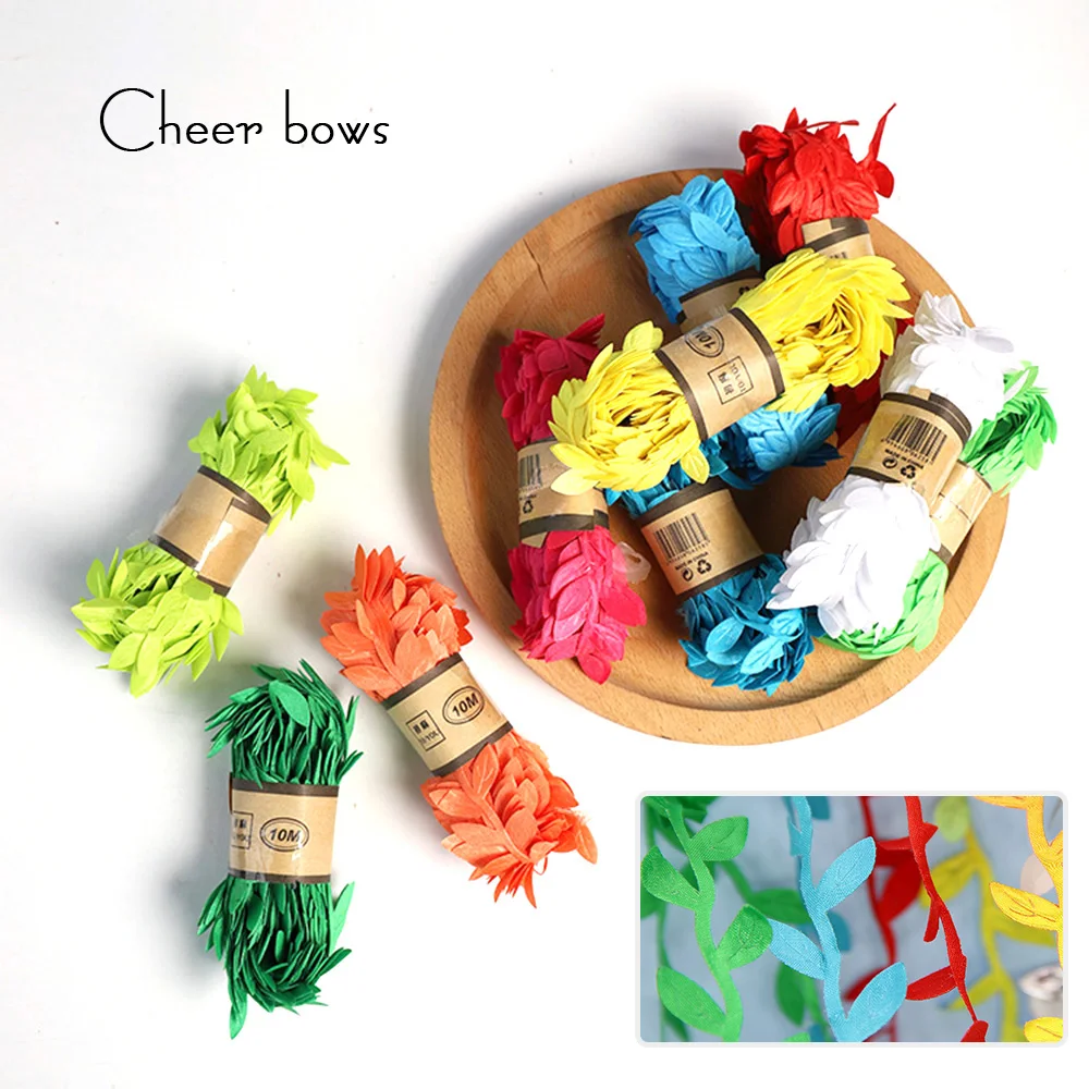 

Cheer Bows Sewing Craft Leaves Ribbon Lace Trim Embellishment Accessories Sewing DIY Garment Home Decoration 10meters