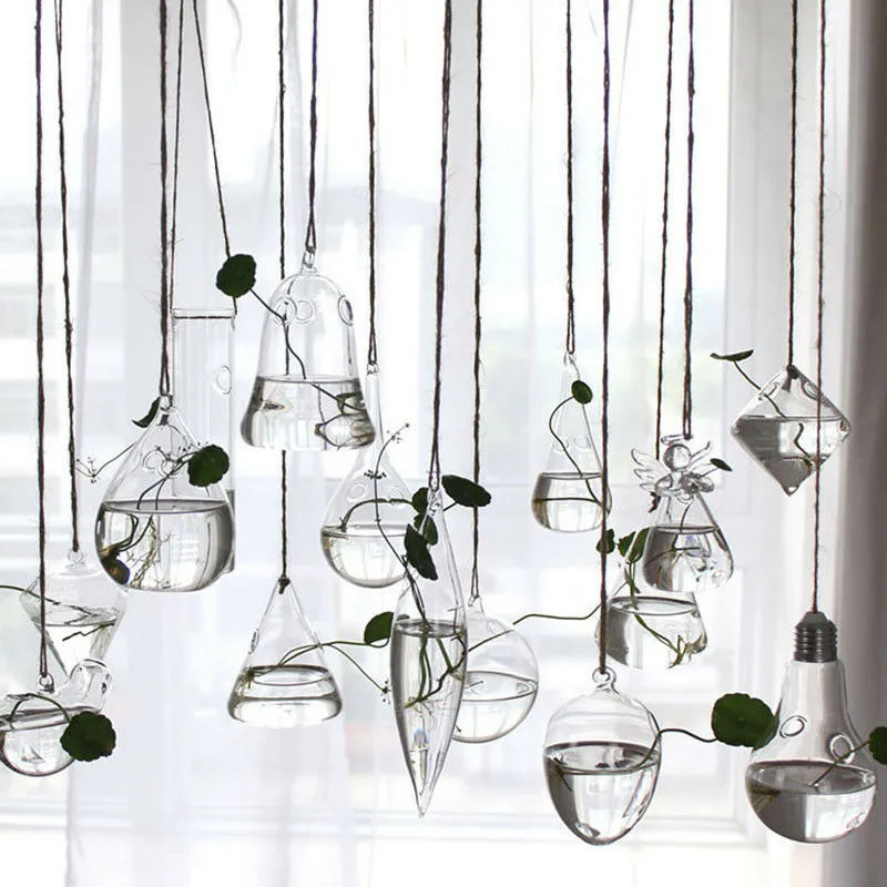 

Clear Glass Flower Plant Stand Hanging Vase Ball Terrarium Container Home Decor Light Bulb Glass Vase Flower Plant