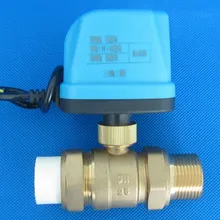 DN25 Электрический шаровой кран из латуни моторизованный шаровой клапан с электрическим приводом три линии с подкладкой управления Двусторонняя клапаны DC5V/12 V AC24V/220 V