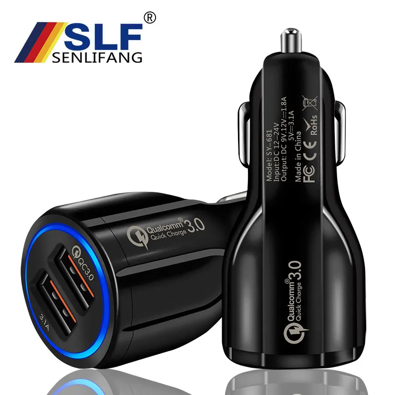 SENLIFANG Car Charger 18W 3.1A Dual Port USB PD Car Charger Mini