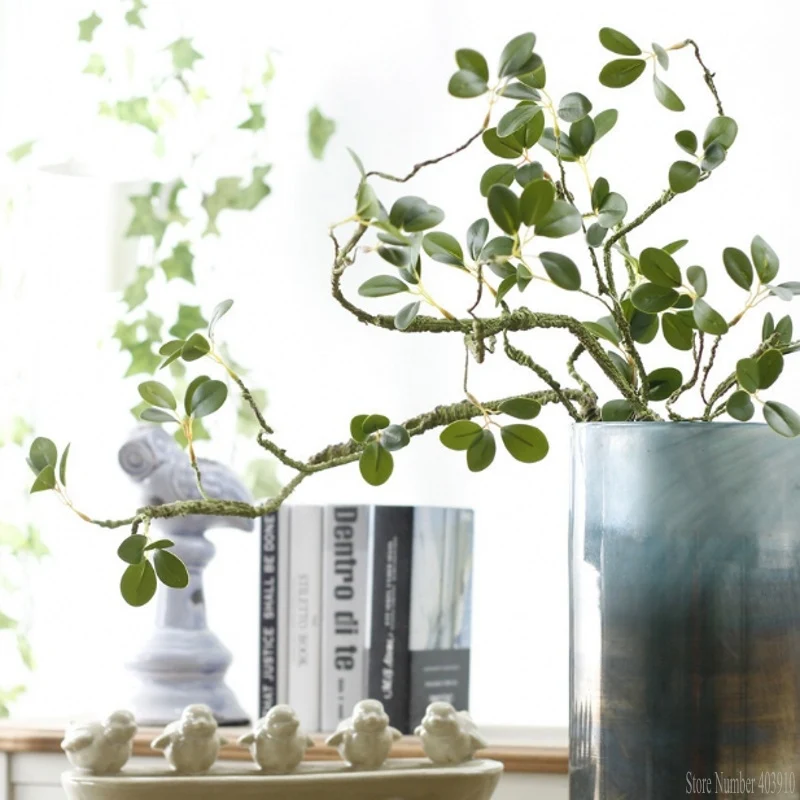 

1 PCS 117cm Large Artificial Jasmine tree branch with green leaves for Home wedding Decoration fake flower DIY table plants