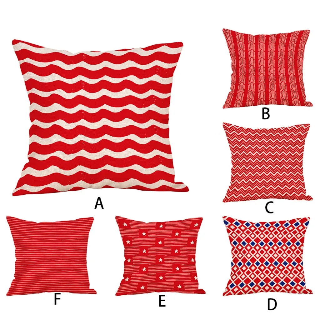 

2019 New Geometric Printing Household Red Pillowcase Square Polyester Pillowcase Home Pillowcase Upholstery Cushion Hot Sale