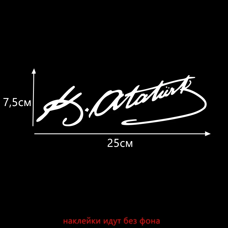 Three Ratels TZ-528 7.5 на 25см 1-4 шт подпись Mustafa Kemal Ataturk мустафа кемал ататюрк наклейки на авто наклейки на автомобиль Наклейки ноутбук машину - Название цвета: S Silver white 528