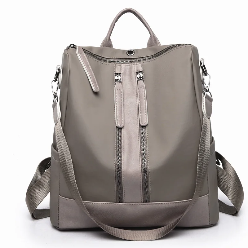 

2018 bag lady Korean new recreational shoulder bag waterproof Oxford double zipper simple fashion Backpack