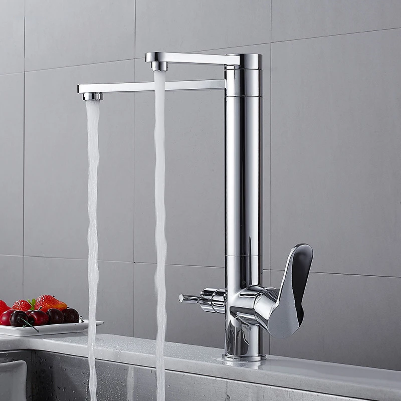 

Kitchen Faucet Dual Function 3 Way Water Filter Black/Chrome Kitchen Faucet Marble Pure Water Kitchen Faucet Filler Tap Torneira