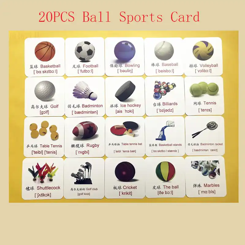 Ball Sports Alphabet English Word Table Game Basketabll Cards Flashcards With Voice Learning Montessori Education For Baby Toys Aliexpress