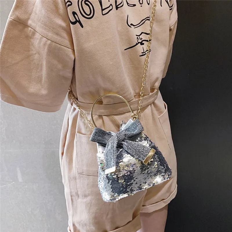 Bow Sequins Female Shoulder Bag Crossbody Bag for Women 2019 Messenger Bags women's bag bolsa feminina sac a main 30AP0416