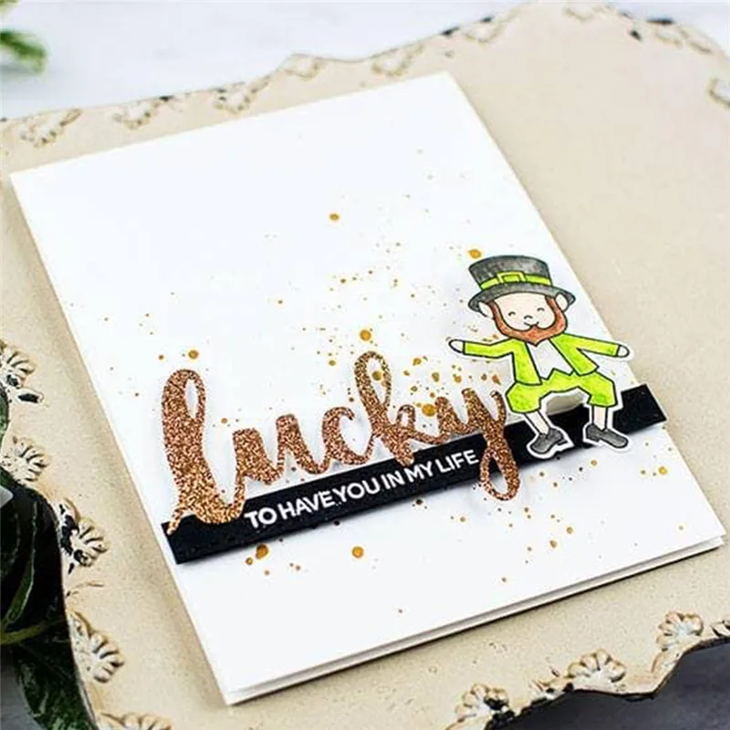 

DiyArts Letter Dies Lucky Metal Cutting Dies New 2019 for Craft Dies Scrapbooking Card Making Embossing Die Cut Card Making