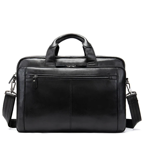 Кожаная мужская сумка для ноутбука, мужские сумки для компьютера/документов, мужской портфель, мужские сумки из натуральной кожи, сумка-мессенджер - Цвет: black