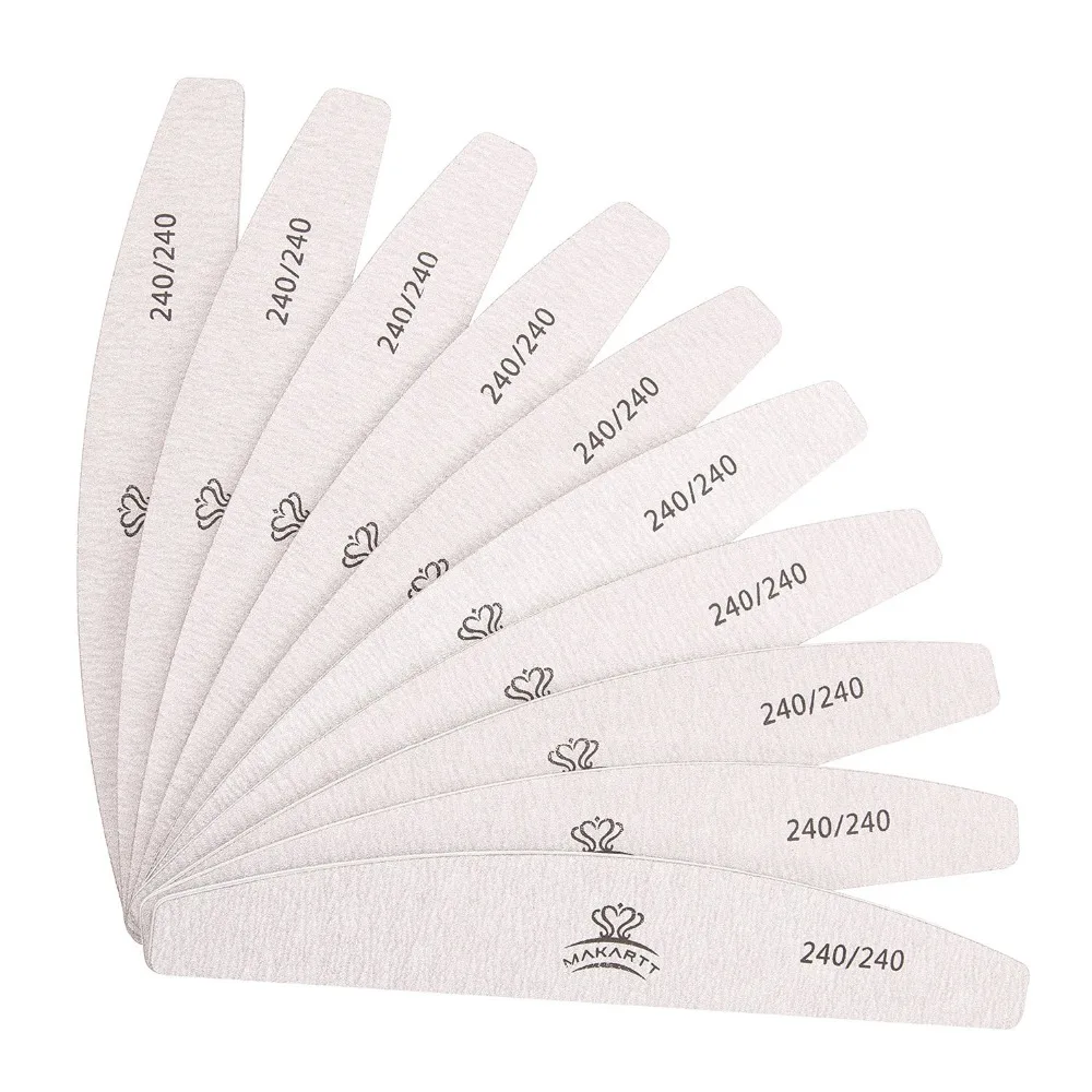 

4 Different Types Zebra Nail Files Washable Double-Side Emery Board 100/100 100/180 150/150 240/240 Grit Nail Buffer