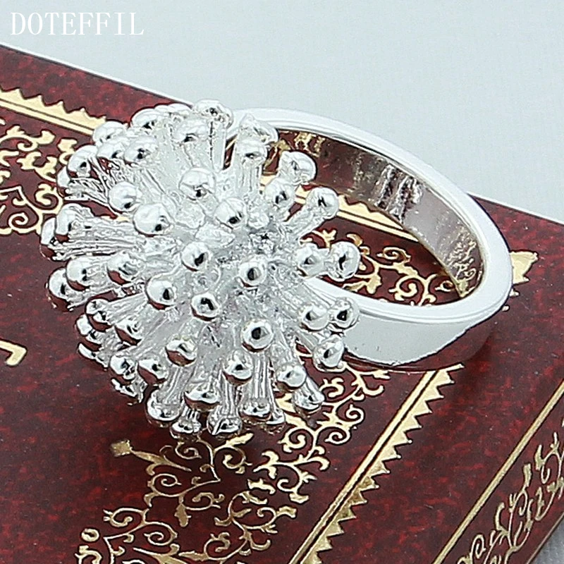 Рекламные кольца серебряные фейерверки цветок ювелирные изделия для женщин женские обручальные кольца Элегантные оптовые цены 925 серебряное кольцо