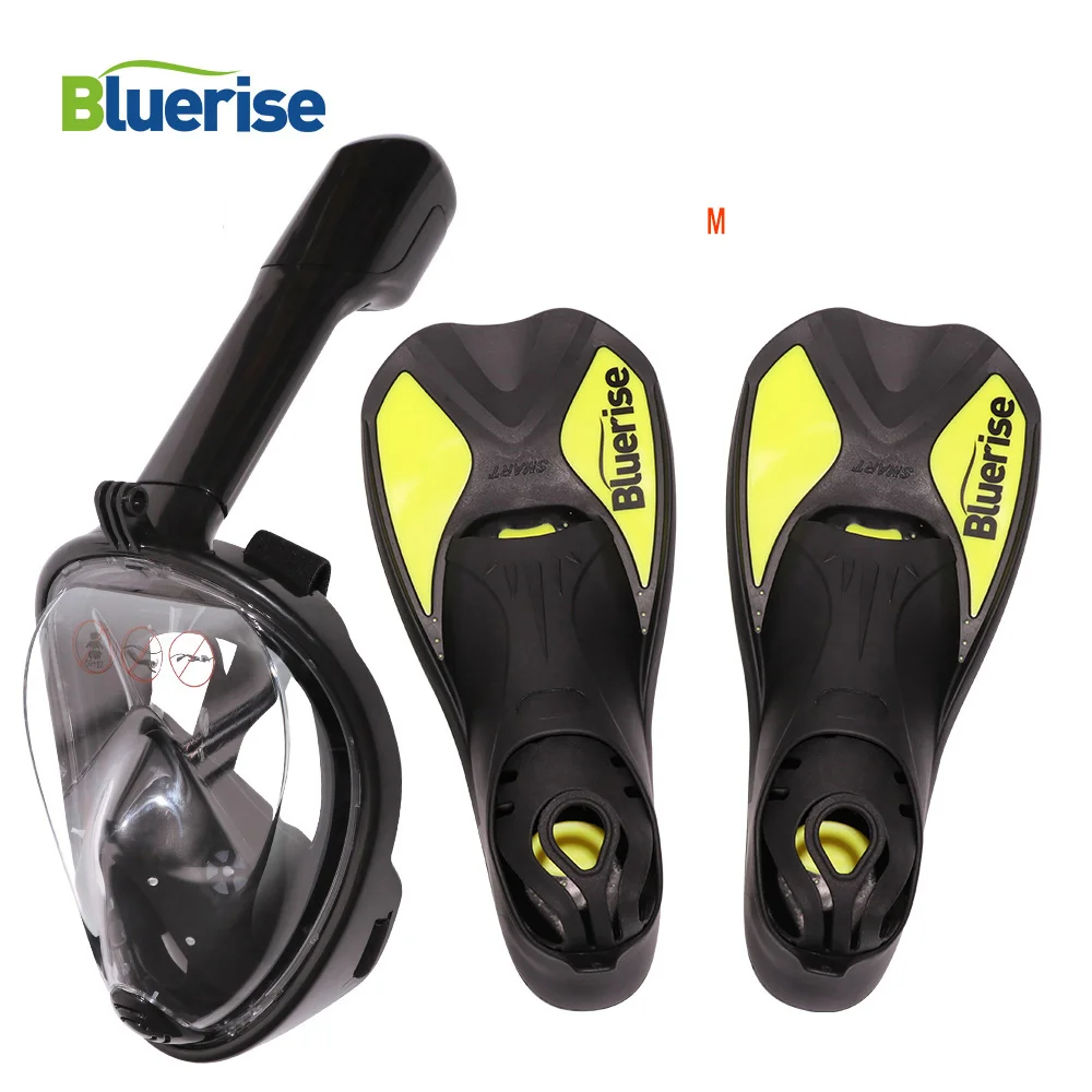 M Yellow Fins Водные виды спорта дайвинга, маски, ласты взрослых подводное плавание дайвинг комплект оборудования ластах Флиппер маска для плавания полный маска для дайвинга - Цвет: M Yellow Fins