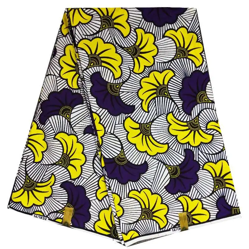 Модная африканская нигерийская хлопок Анкара восковая ткань, высокое качество африканская вощеная ткань принтом для платья 6 ярдов/партия