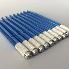 10 ШТ. Руководство Ручка Microblading Перманентный Макияж Бровей Pen Машина Татуировки Питания Синий Цвета