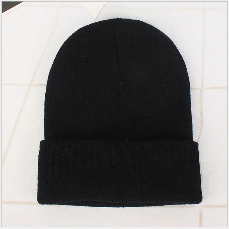 Ymsaid зимняя шапка для взрослых женская вязаная шапка Skullies Beanies Осенняя уличная мужская шапка повседневная женская зимняя шапка унисекс - Цвет: Black