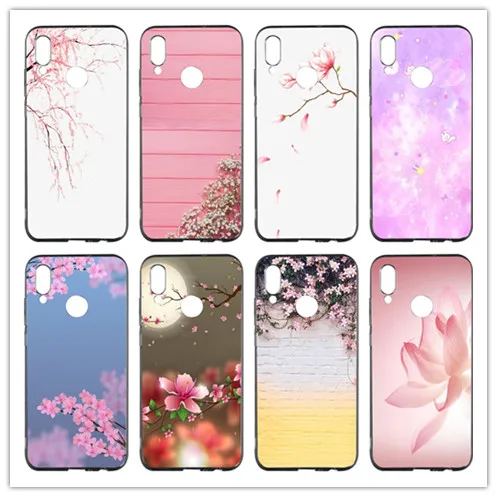 Розовый cherry blossom чехол для телефона Huawei P7 P8 lite P9 мини P10 плюс P20 Lite P30 Pro Мягкие TPU